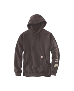 FELPA LOOSE FIT SLEEVE LOGO HOOD DARK SEPIA